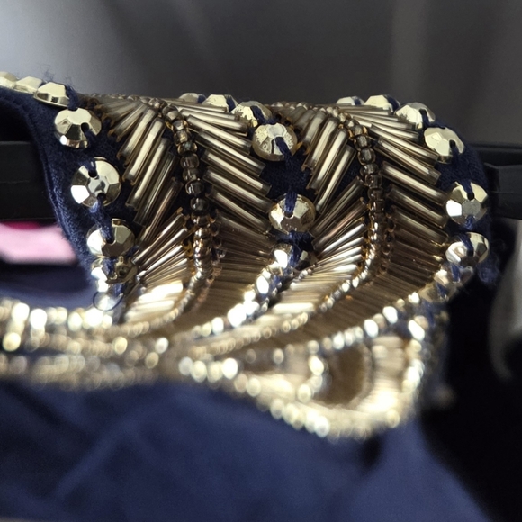 Lilly Pulitzer Carlton Shift Navy Dress with Embellished Neckline Size 6 - Picture 10 of 13